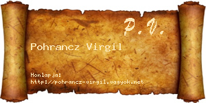 Pohrancz Virgil névjegykártya